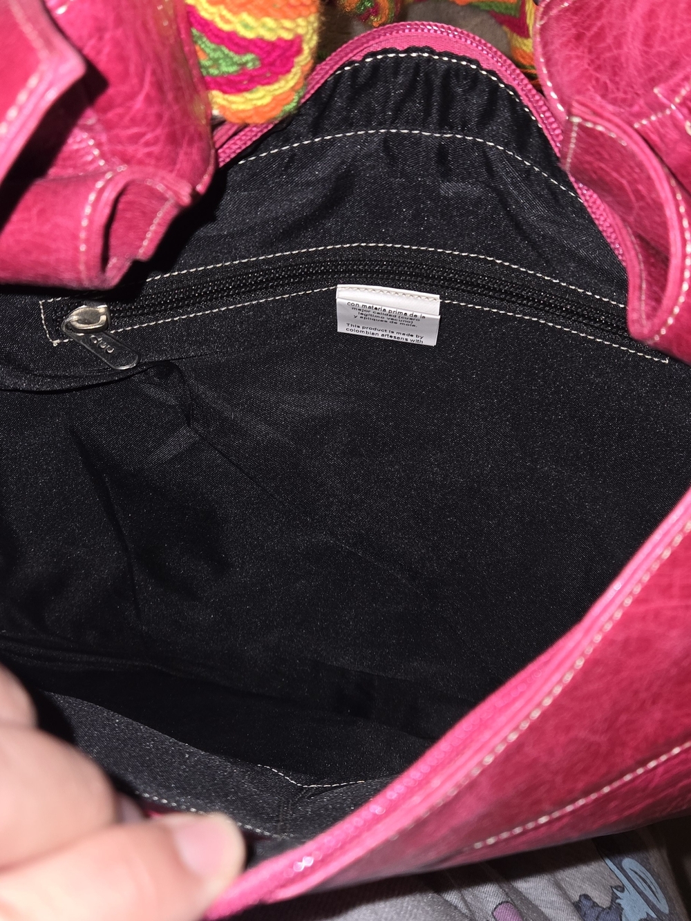 Hot Pink Leather Hobo Shoulder Bag